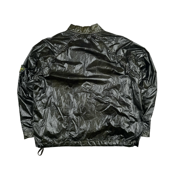 Stone Island 2001 Dark Green Micro Felt Transparent Laminated Web Jacket - Large