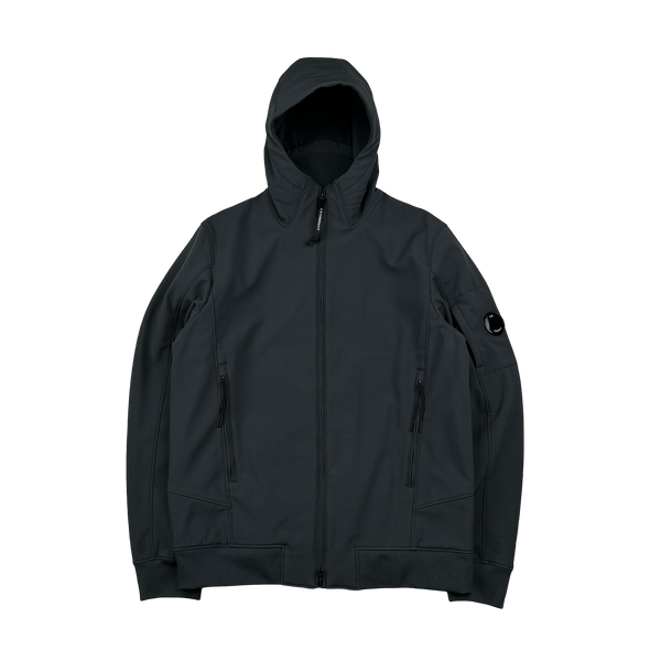 CP Company Charcoal Soft Shell R Hooded Jacket - Large