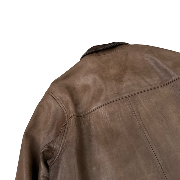 Ralph Lauren Brown Heavyweight Leather Jacket - Medium