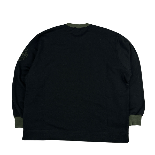 Stone Island 2021 Cotton Double Lined Ribbed Neck Embroidered Compass Jumper - XXL