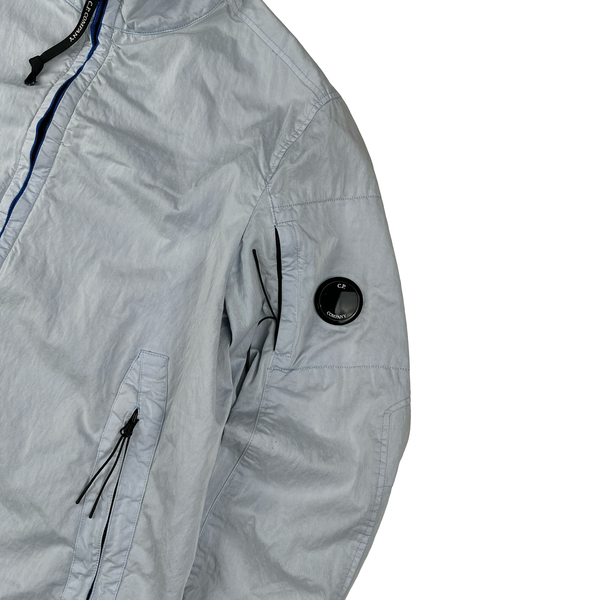 CP Company Blue Garment Dyed Raso-CP Zipped Lens View Jacket - Large