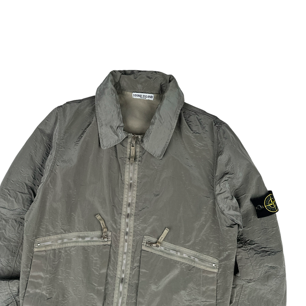 Stone Island 2008 Archive Grey Nylon Metal Bomber Jacket - L