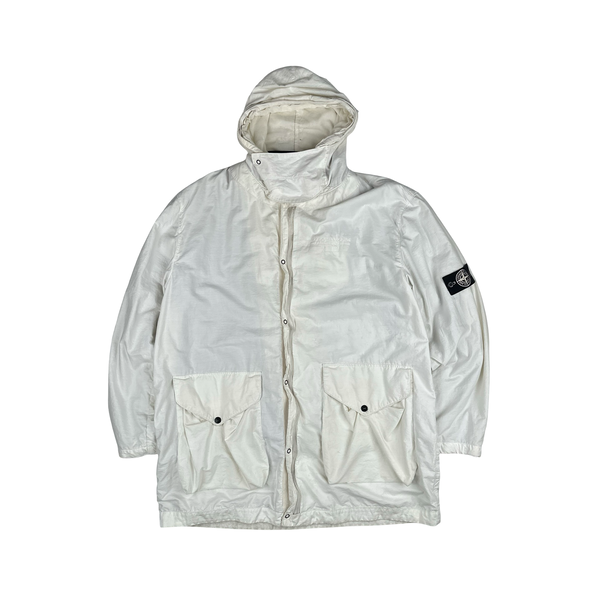 Stone Island 2001 Fibre Optic White Cotton Jacket - XXL