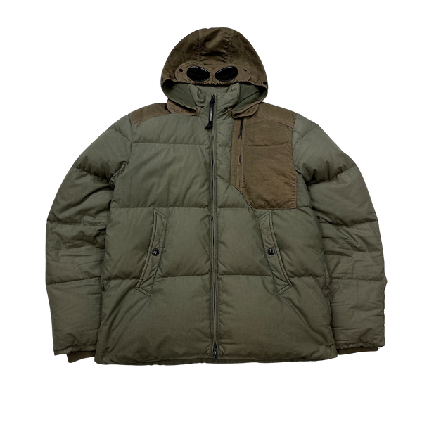 CP Company 50 Fili Khaki Puffer Jacket - Medium