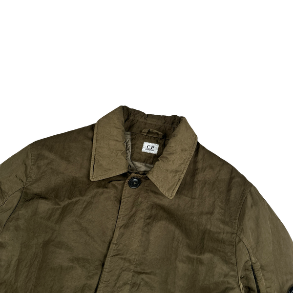 CP Company Khaki Nylon B Shimmer Lens Viewer Collared Jacket - Large