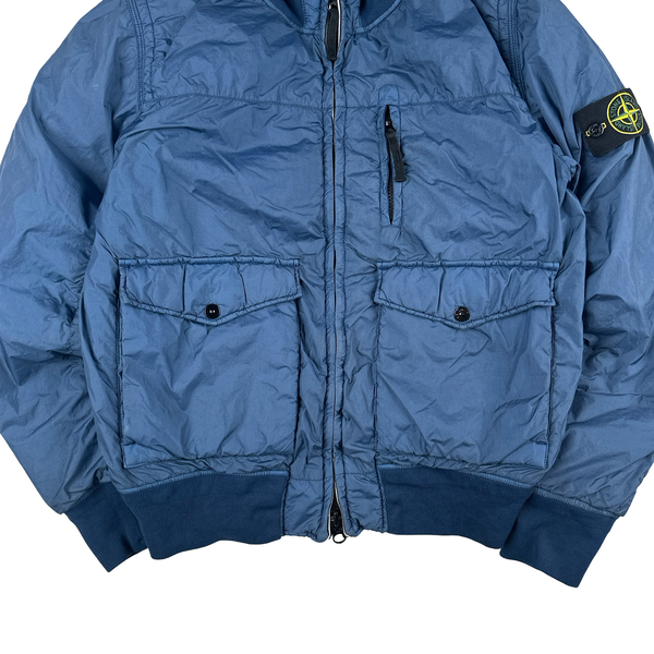 Stone Island 2012 Blue 30th Anni Garment Dyed Nylon Tela Quilted Jacket - Medium