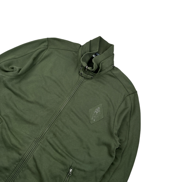 CP Company Green Cotton Zipped High Neck Jumper - XXL