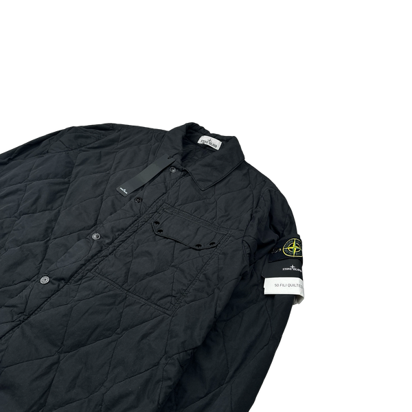 Stone Island 2022 Black 50 Fili Quilted TC Jacket - Large