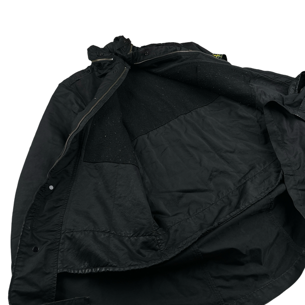 Stone Island Black David TC Long Parka Jacket - Medium