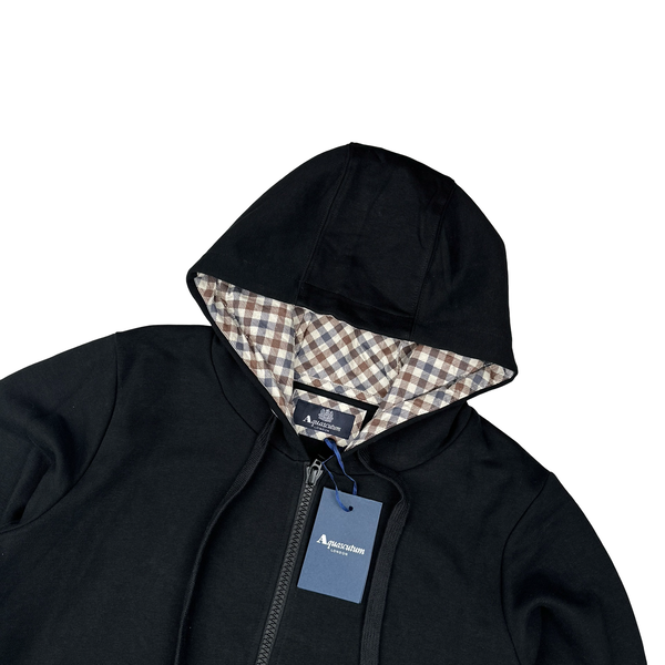 Aquascutum Checked Cotton Lined Hooded Jumper - Small