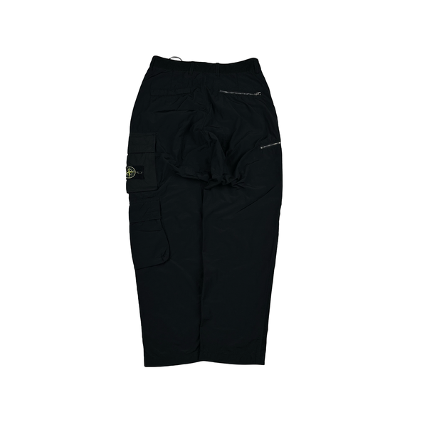 Stone Island 2023 Black Loose Fit Cargos Twill TC Trousers - 28"