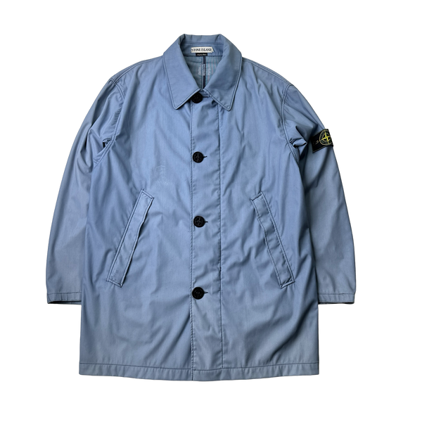 Stone Island 1995 Periwinkle Blue Nylam Vintage Long Jacket - XL