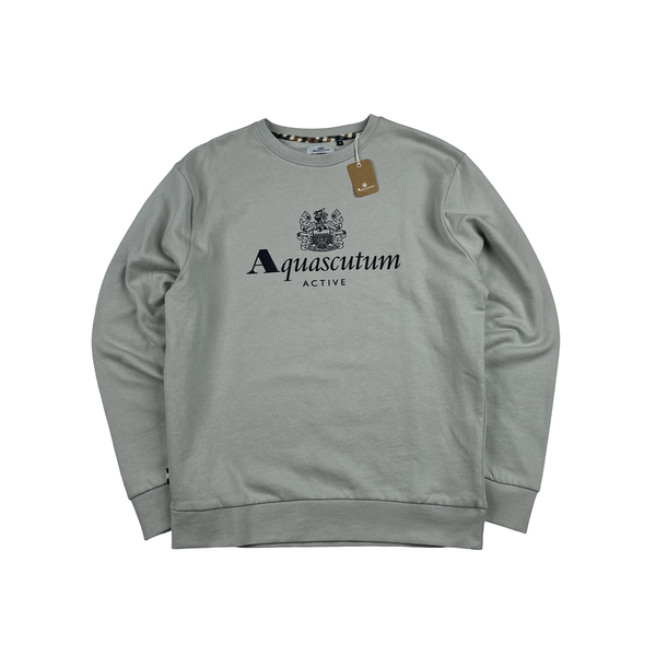 Aquascutum Grey Spellout Jumper - Medium
