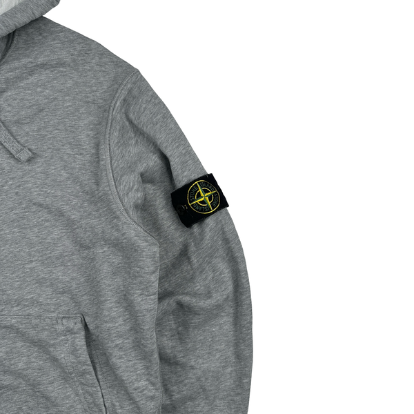 Stone Island Grey Cotton Zipped Hoodie - Medium