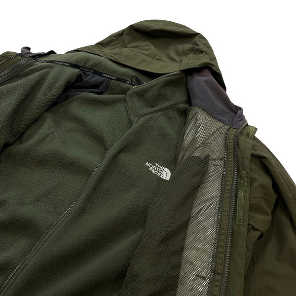 North Face Khaki Dual Layer 3 in 1 HyVent Rain Jacket - XL
