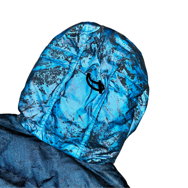 Stone Island Blue Mesh Reflective Down Jacket - Small