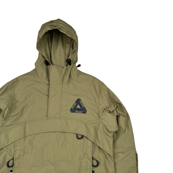 Palace SB Tan Spellout Logo Ripstop Pullover Windbreaker Jacket - Medium