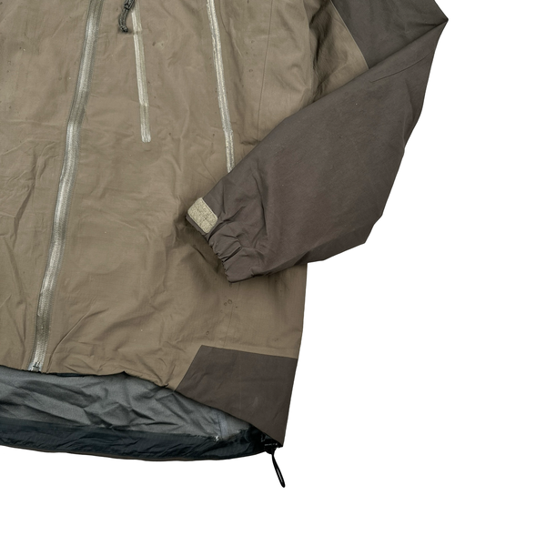 Arcteryx Brown Two Tone Gore-tex Pro Zipped Hooded Jacket - Large
