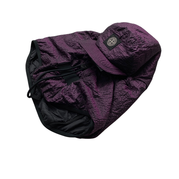 Stone Island Purple Nylon Metal 3D Effect Primaloft Cap Snood