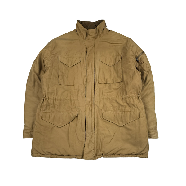 Ralph Lauren Vintage Tan Quilted Cargo Jacket - XL