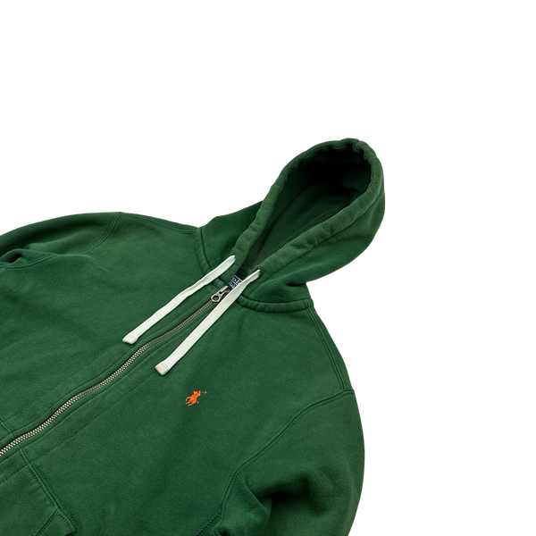 Ralph Lauren Green Thick Cotton Zipped Hoodie - Medium