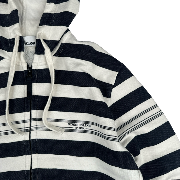Stone Island Marina 2017 Striped Cotton Pullover Hoodie - Medium