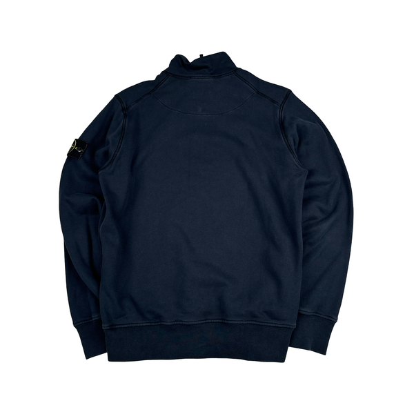 Stone Island 2024 Navy Quarter Zip Jumper - Small