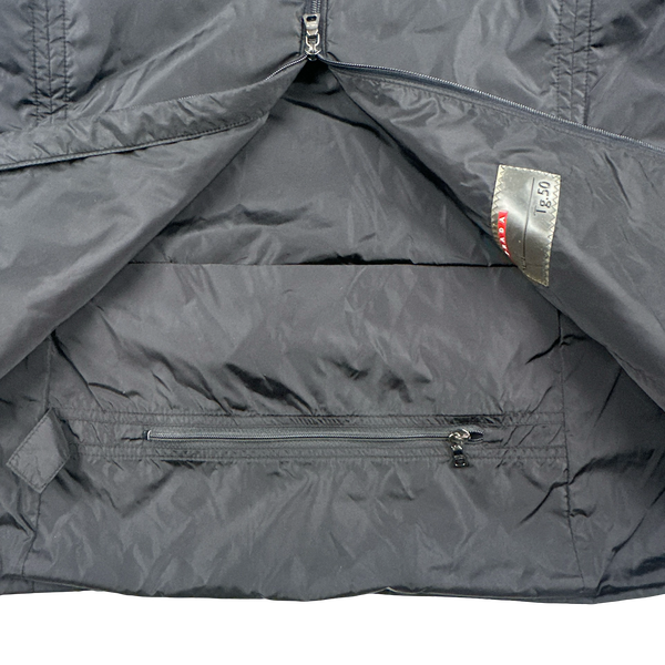 Prada Black Red Tab Packable Bag Nylon Windbreaker Jacket - Large