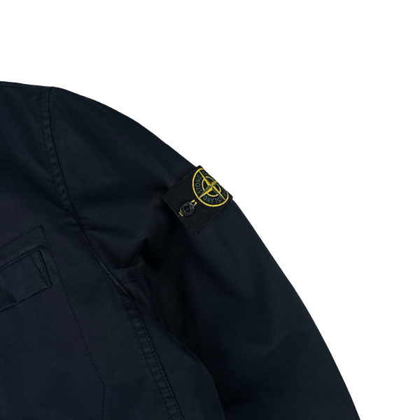 Stone Island 2015 Navy Quilted Raso Gommato Spaceman Buttoned Jacket - XL