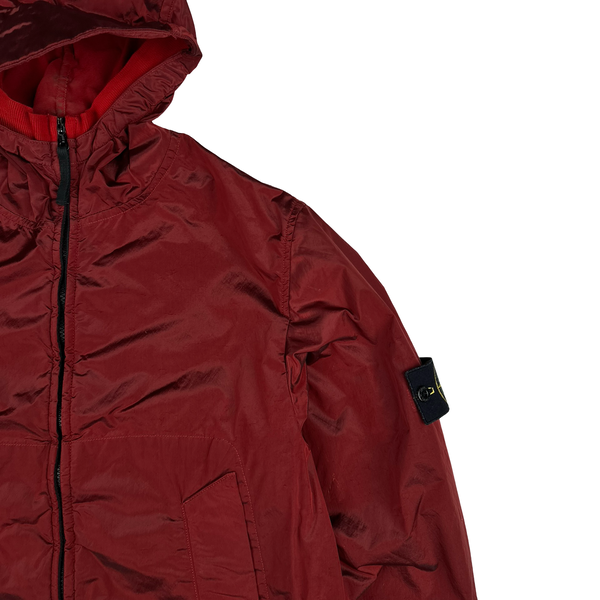 Stone Island 2005 Red Velvet Lined Shimmer Jacket - Medium