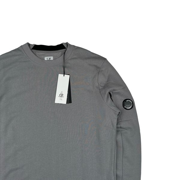 CP Company Stone Grey Cotton Lens Viewer Crewneck - Medium, Large, XL, XXL