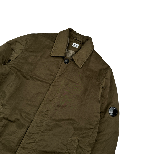 CP Company Khaki Nylon B Shimmer Lens Viewer Collared Jacket - Large