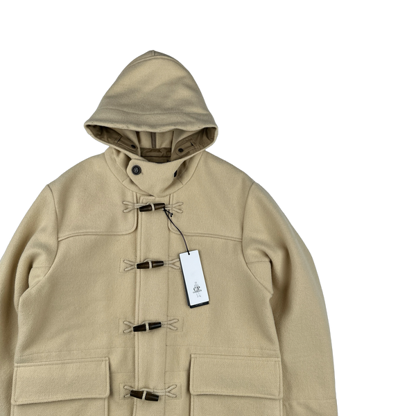 CP Company Tan Wool Spellout Watch Viewer Duffle Jacket - Medium, Large, XL