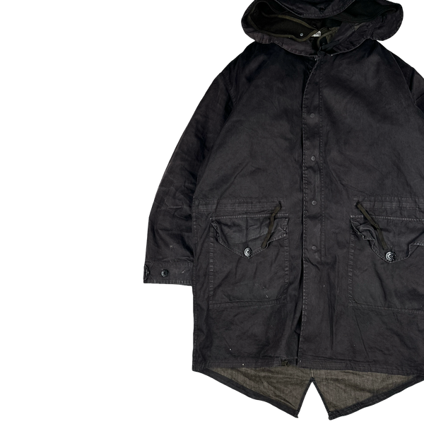 Stone Island 2005 Paul Harvey Lino Flax Dutch Rope Fishtail Parka Jacket - XL