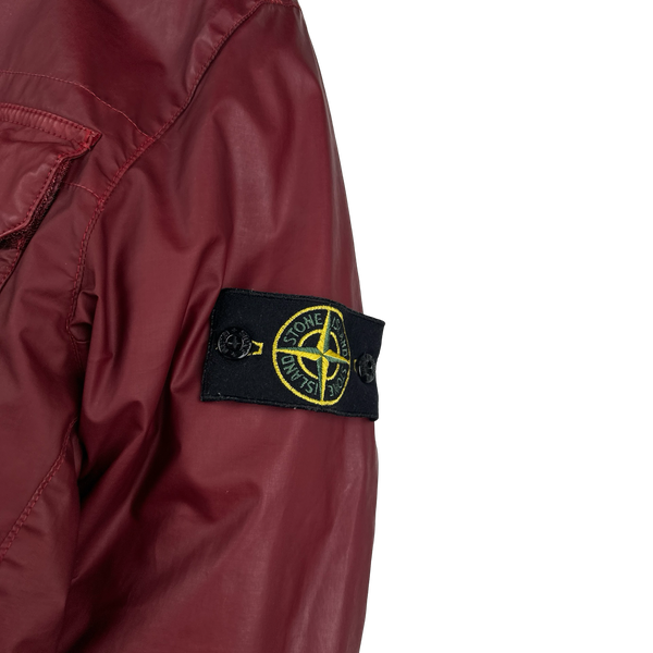 Stone Island 2011 Cherry Red Multipocket Mussola Gommato Jacket - Large