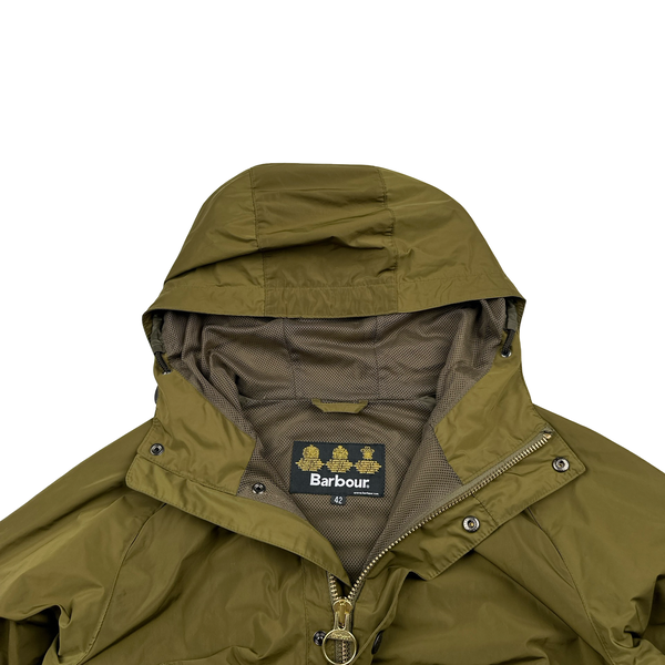 Barbour Khaki Nylon Multi Pocket Long Jacket - XL