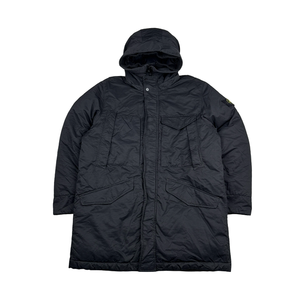 Stone Island 2022 Black Opaque Nylon Twill Down TC Puffer - Large