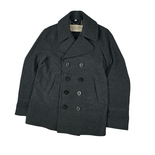 Burberry Brit Navy Nova Check Lined Trench Coat - Large