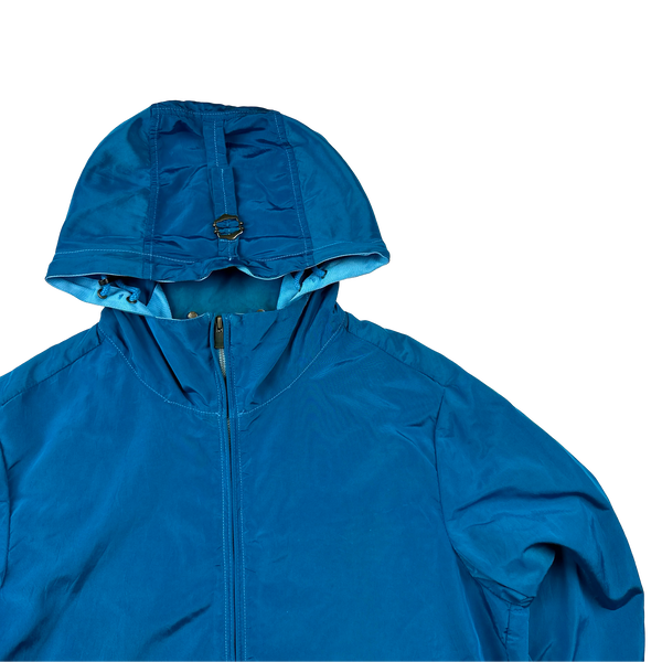 CP Company 2010 Nylon Shimmer Hooded Spellout Jacket - Medium