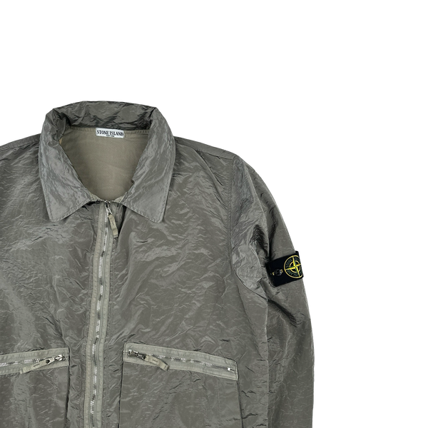 Stone Island 2008 Archive Grey Nylon Metal Bomber Jacket - 3XL