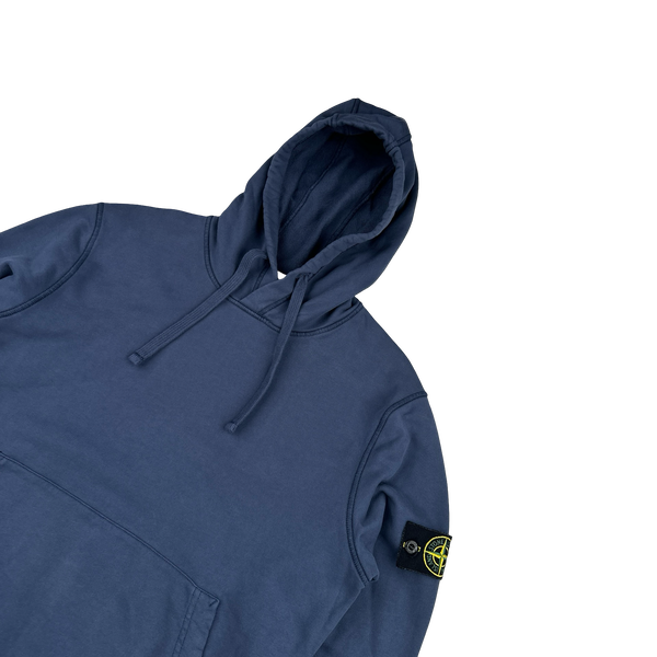 Stone Island 2021 Blue Pullover Hoodie -  Medium