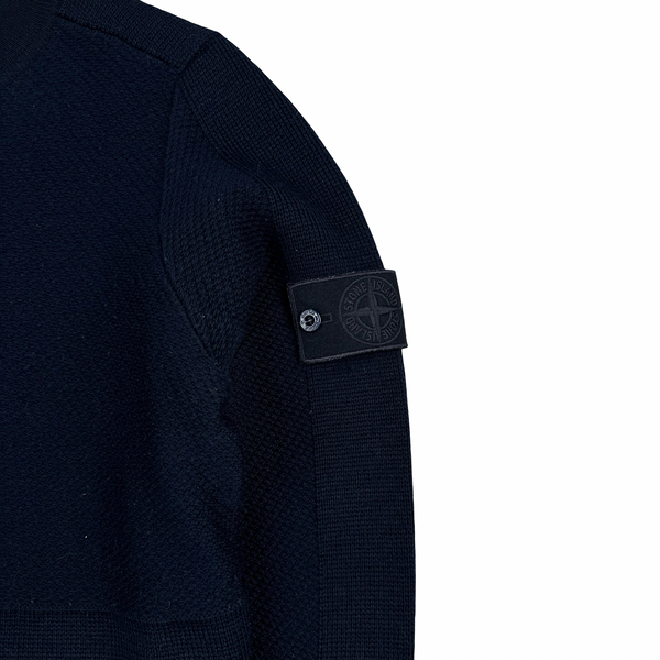 Stone Island 2017 Ghost Navy Wool Crewneck Thick Knit Jumper - Small