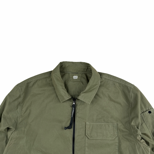 CP Company Cotton Green Zipped Overshirt - XL