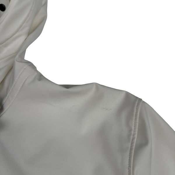 CP Company White Soft Shell R Goggle Hooded Zipped Jacket - 3XL