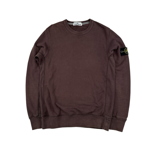 Stone Island 2015 Plum Cotton Crewneck Sweatshirt - Medium