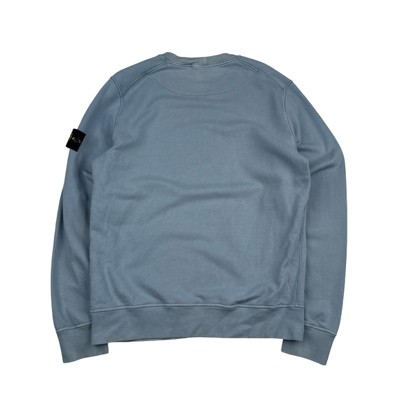Stone Island 2022 Blue Crewneck Sweatshirt - Large