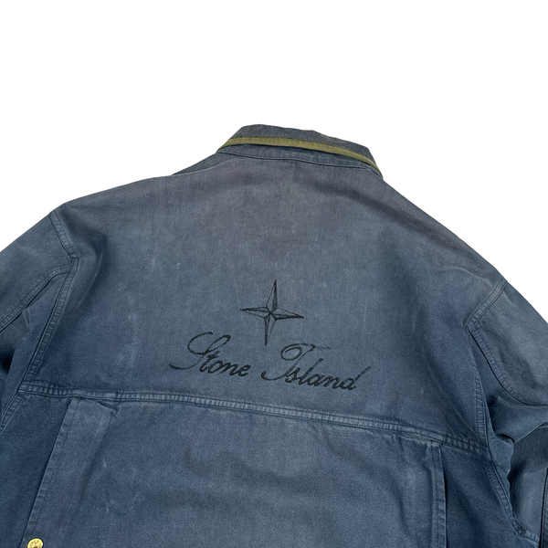 Stone Island 1987 Spellout Denim Carpenter Vintage Jacket - Large