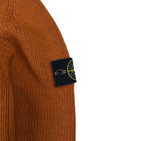 Stone Island 2002 Rust Orange Wool Blend Knit Jumper - Large