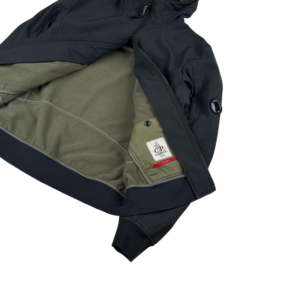 CP Company Navy Fleece Lined Soft Shell Lens Jacket - Small