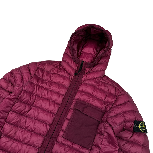 Stone Island 2018 Burgundy Micro Yarn Down Puffer Jacket - Large